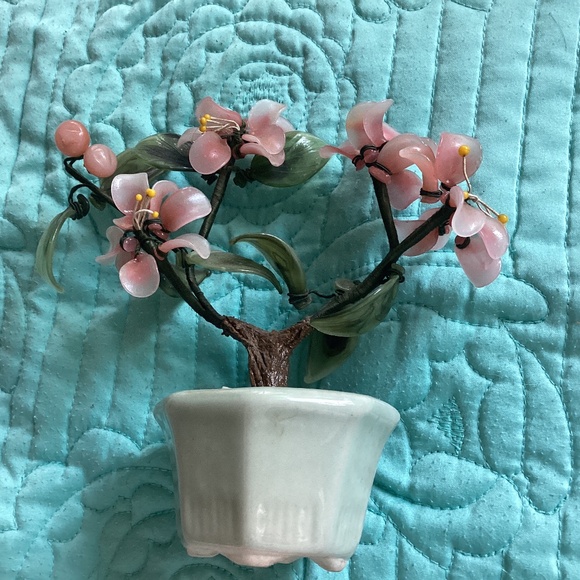 VINTAGE SMALL PINK CHERRY BLOSSOM BONSAÏ TREE - Picture 1 of 12